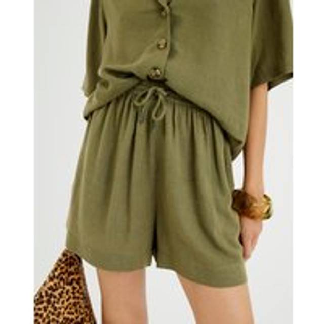River Island Womens Khaki Linen Blend Shorts