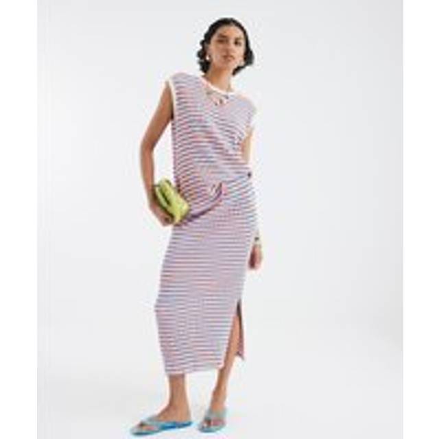 River Island Womens Pink Textured Stripe Midi Skirt - XL