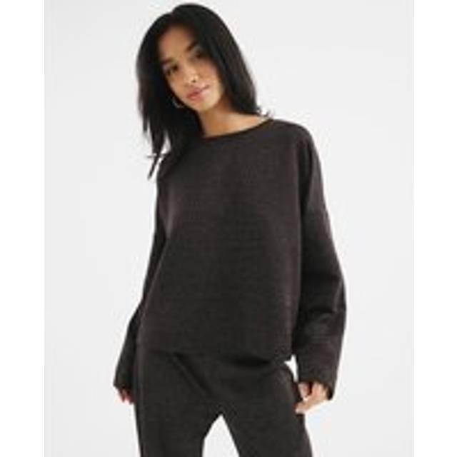 River Island Womens Petite Brown Glitter Long Sleeve T-Shirt - M