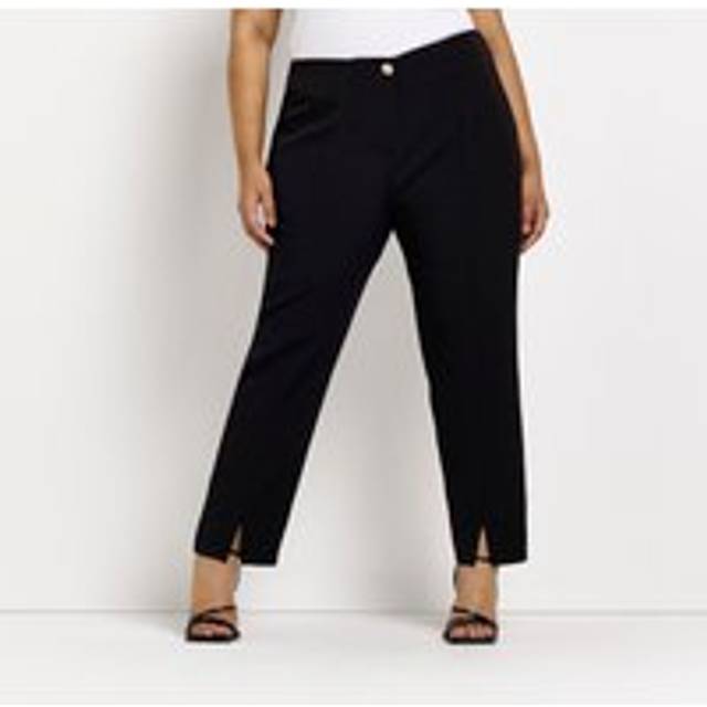 River Island Womens Plus Black Split Hem Cigarette Trousers - 22