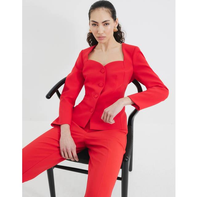 River Island Womens Red Sweetheart Neckline Blazer - 8