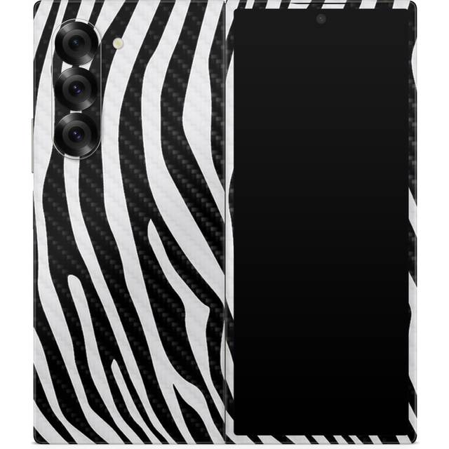 Carbon Fiber Phone Skin Compatible with Samsung Galaxy Z Fold 6 - Black Zebra - Premium 3M Vinyl Protective Wrap Decal Cover - Easy to Apply | Crafted