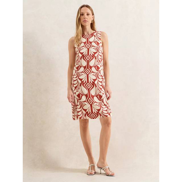 Ro&Zo Tile Print Shift Mini Dress, Brown