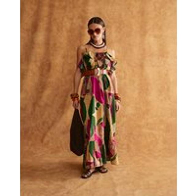 River Island Womens Purple Printed Ruffle Maxi Dress - 10