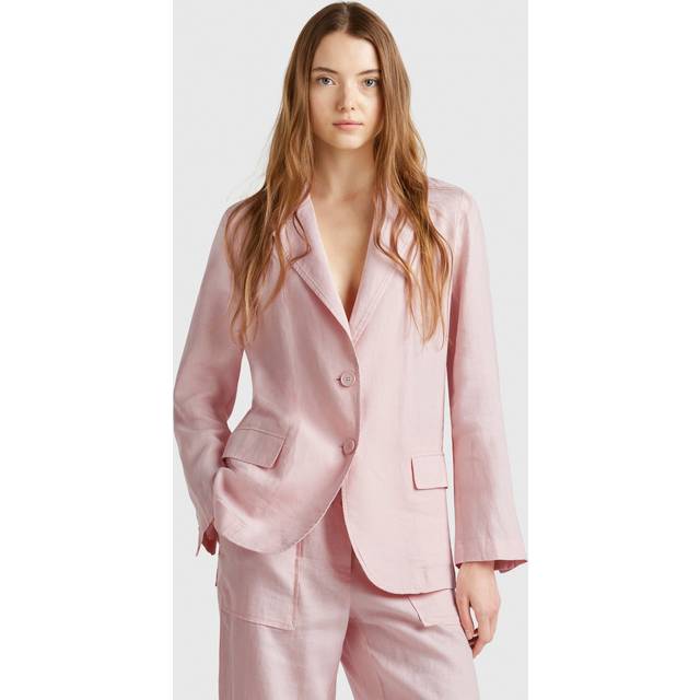 Benetton Relaxed Fit Pure Linen Blazer