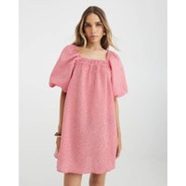 River Island Womens Red Gingham Short Puff Sleeve Mini Dress - 8