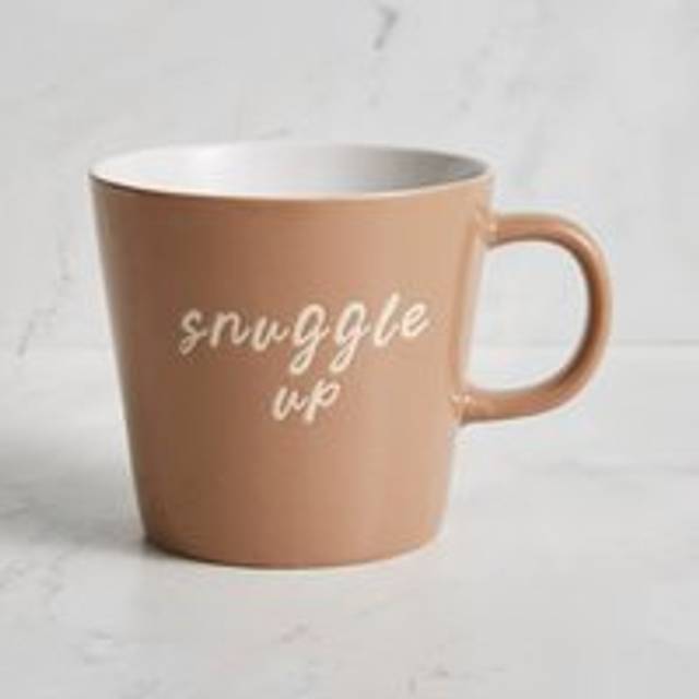 Snuggle Up Cream Ceramic Slogan Mug
