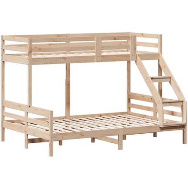 vidaXL Bunk Bed without Mattress 90x200/140x200 cm Solid Wood - Brown