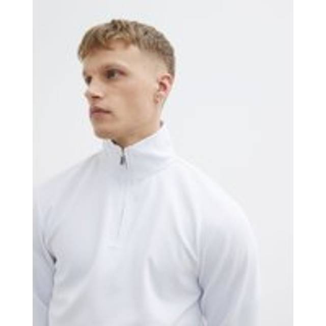 Mens River Island White Slim Fit Smart Pique Funnel Polo Shirt - XL
