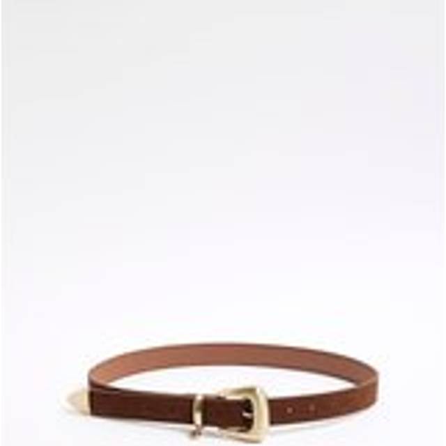 River Island Womens Brown Suede Buckle Belt - M