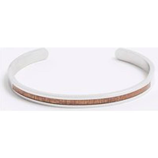 Mens River Island Brown Wood Effect Inlay Bracelet - One Size