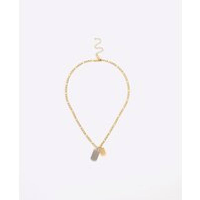 Mens River Island Gold Steel Dog Tags Necklace - One Size