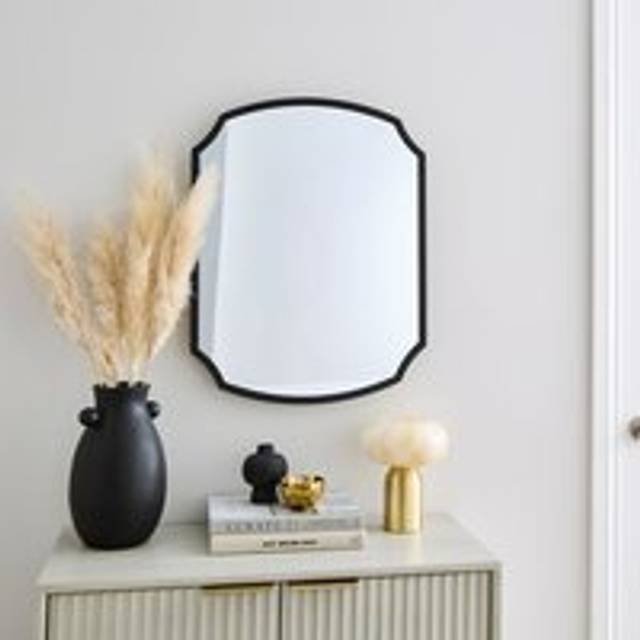 Regency Curved Rectangle Wall Mirror - Black