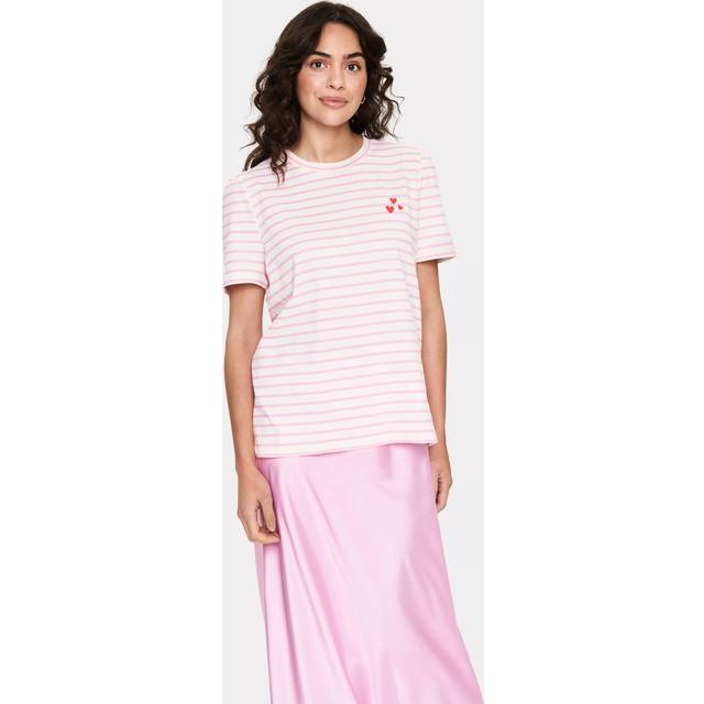 Saint Tropez Juciasz Short Sleeve Striped T-Shirt Striped In Pink