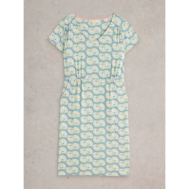 Women's White Stuff Women's Tallie Jersey Dress Green Multi - Size: 18