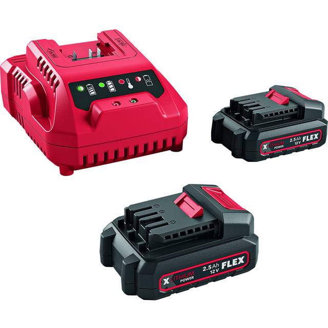 FLEX Laddpaket Batteripack 2x2.5Ah plus laddare 12V