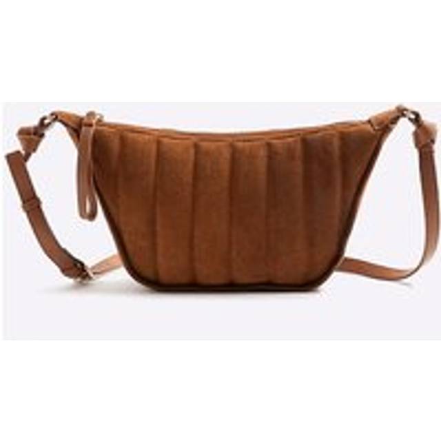 River Island Womens Brown Suede Quilted Cross Body Bag - One Size