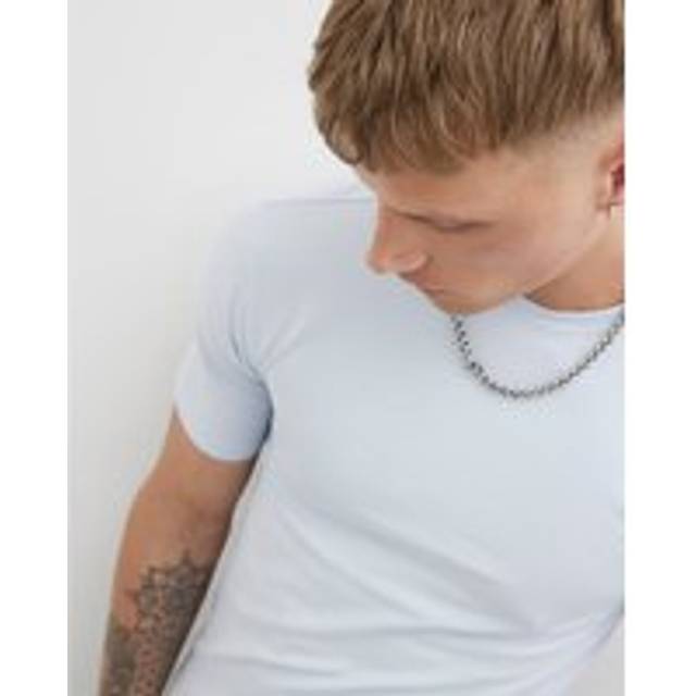 Mens River Island Blue Short Sleeve Muscle Fit T-Shirt - XXS