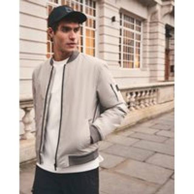 Mens River Island Grey Bomber Jacket - XL