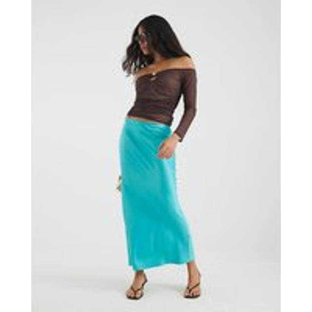 River Island Womens Blue Satin Maxi Skirt - 12