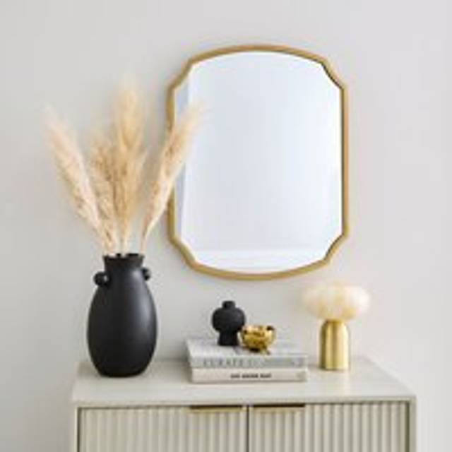 Regency Curved Rectangle Wall Mirror - Gold