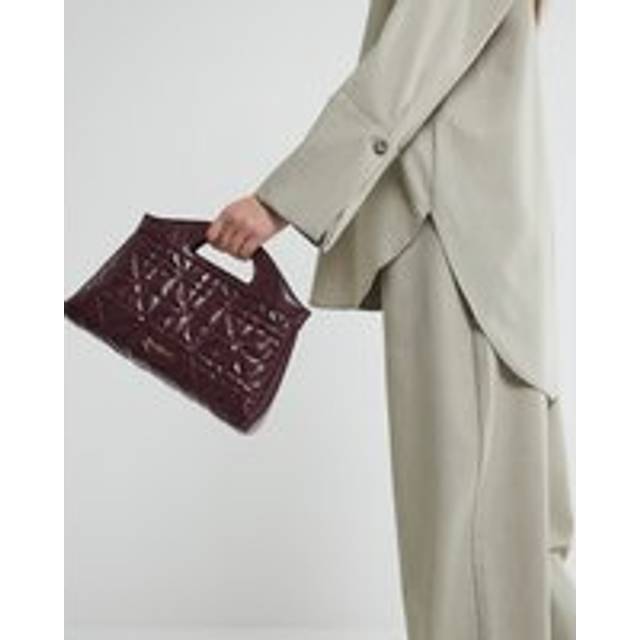 River Island Womens Purple Faux Leather Quilted Clutch Bag - One Size