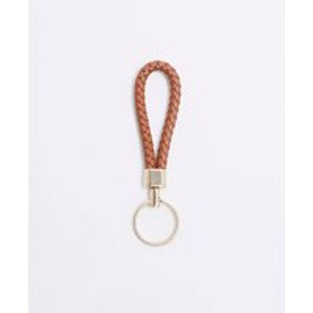 Mens River Island Brown Leather Keyring - One Size