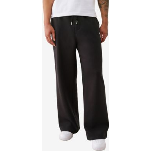 Mens True Religion Logo-Embroidered Wide-Leg Cotton-Blend Jogging Bottoms