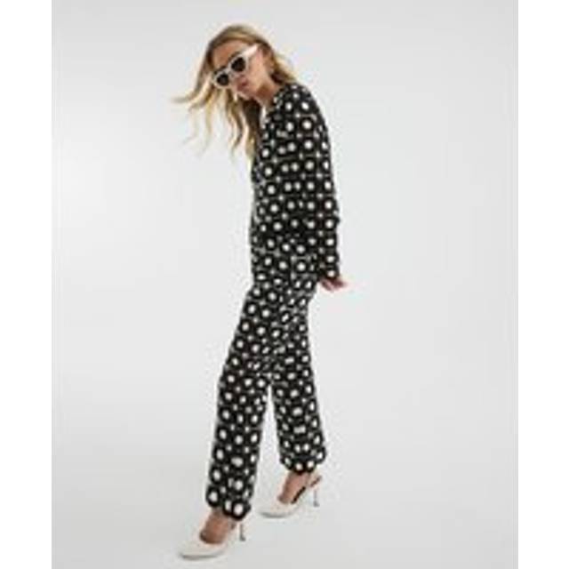 River Island Womens Petite Black Crochet Flared Trousers - 16