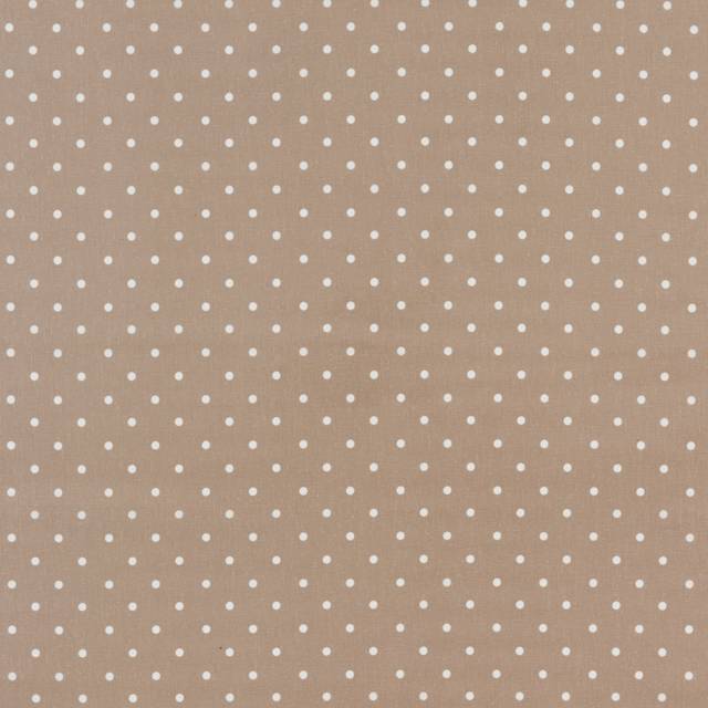 By the Metre Polka Dot PVC Taupe with Anti Bacterial Coating