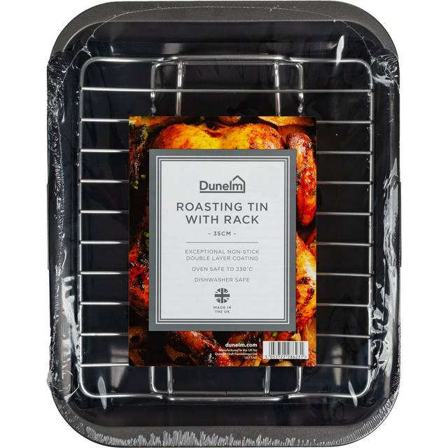 Dunelm 35cm Roasting Tin With Rack - Silver