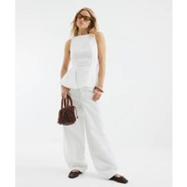 River Island Womens White Sleeveless Peplum Top - 18