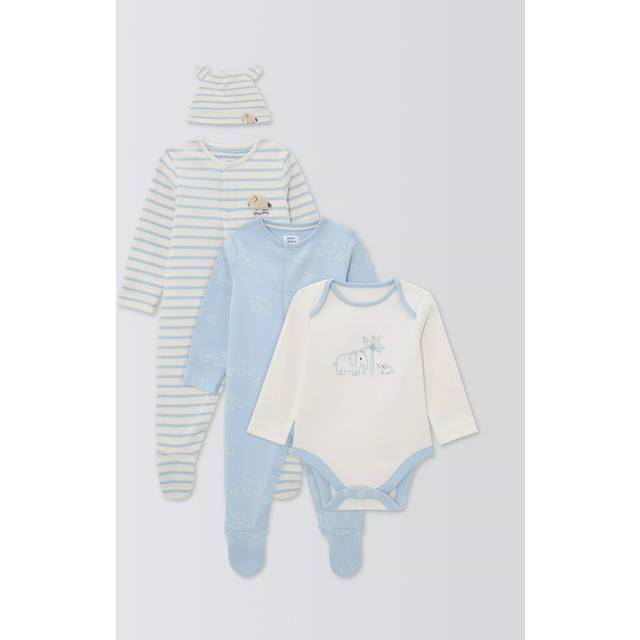 John Lewis Baby Elephant 4-Piece Clothes Set, Multi