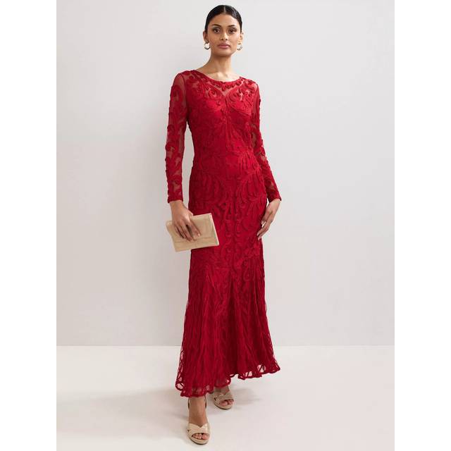 Phase Eight Phoenix Embroidered Long Sleeve Mermaid Maxi Dress