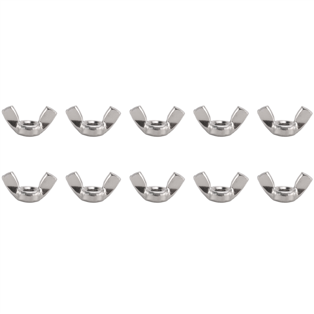 M6 Thread Dia Stainless Steel Wing nut Butterfly Wing Nuts 10 Pcs