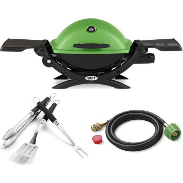 Weber Q 1200 Gas Grill and Adapter Hose in Green