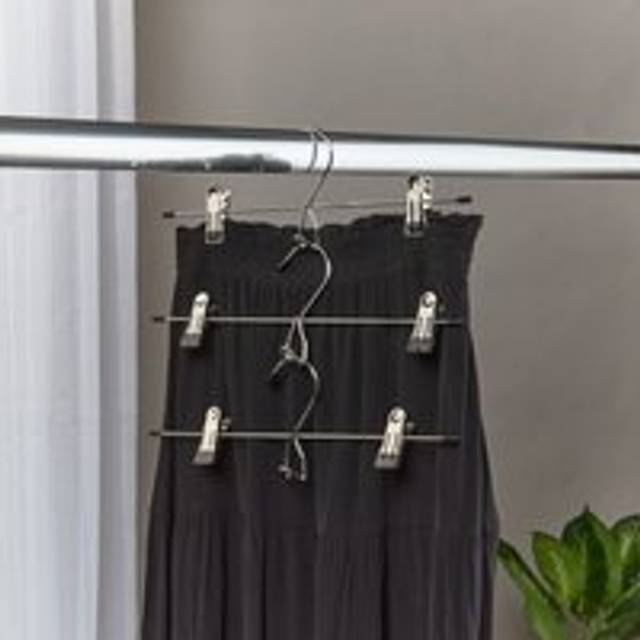 Pack of 3 Skirt Trouser Hangers - Silver