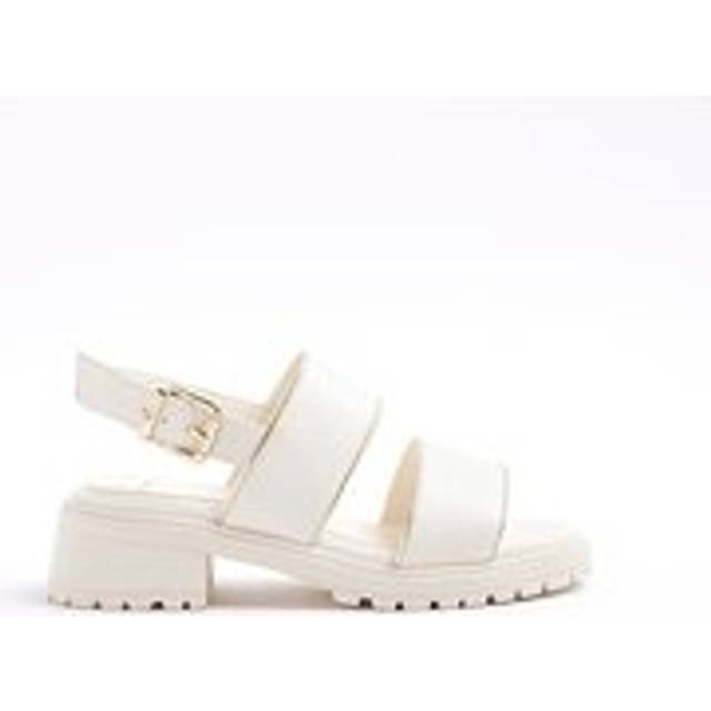 River Island Girls Cream Double Strapped Chunky Sandals - 5