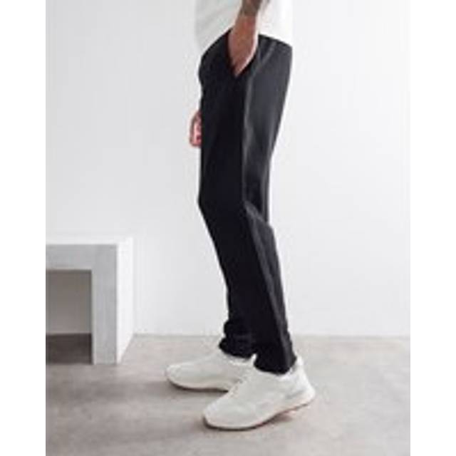Mens River Island Black Twill Slim Fit Joggers - XL