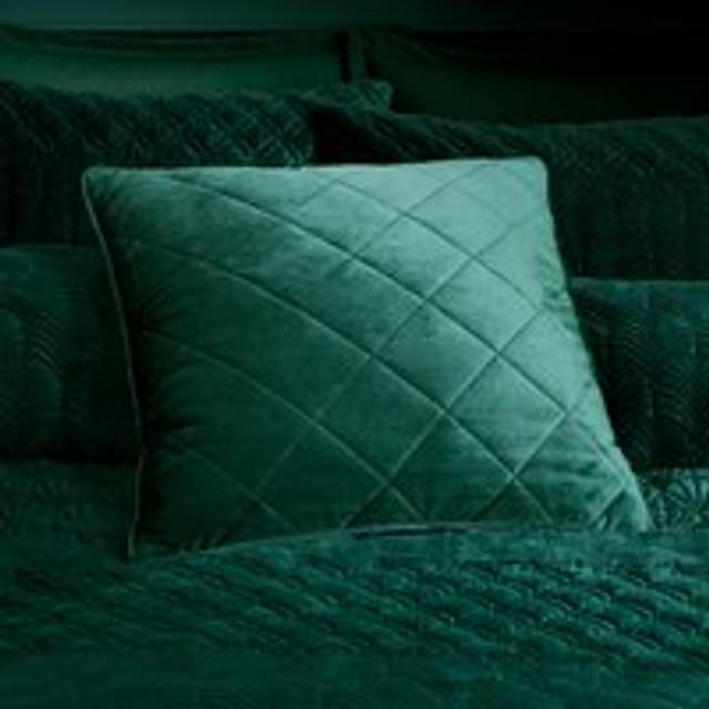 Castleton Quilted Square Cushion Cover - Bottle Green