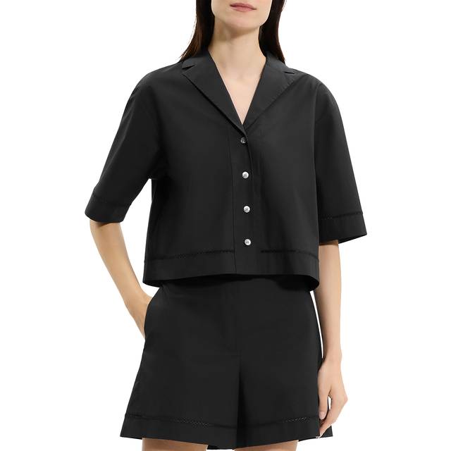 Short-Sleeve Boxy Shirt - black - Medium