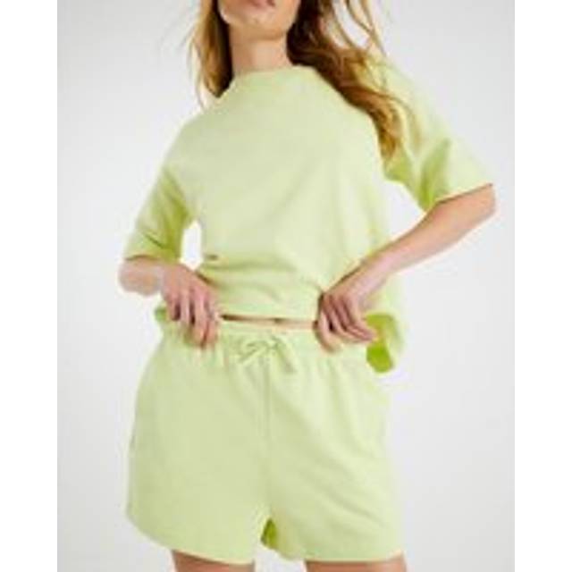 River Island Womens Green Ribbed Panel Runner Shorts - M