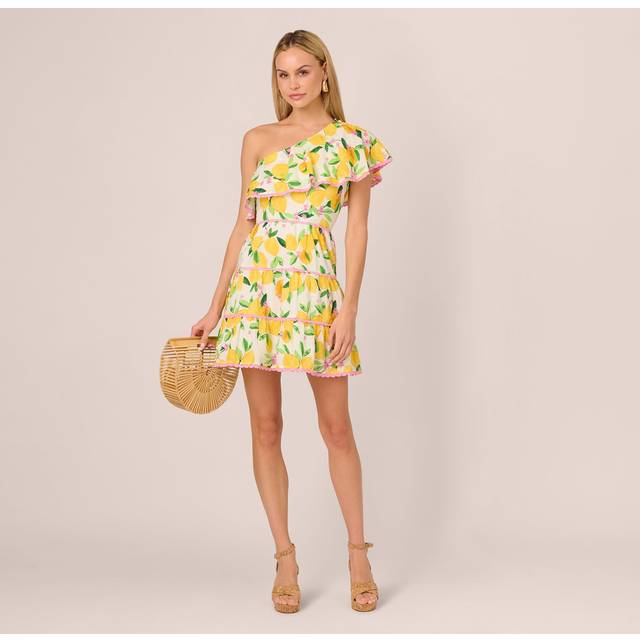 Adrianna Papell Adrianna by Adrianna Papell Printed Mini Dress, White/Multi
