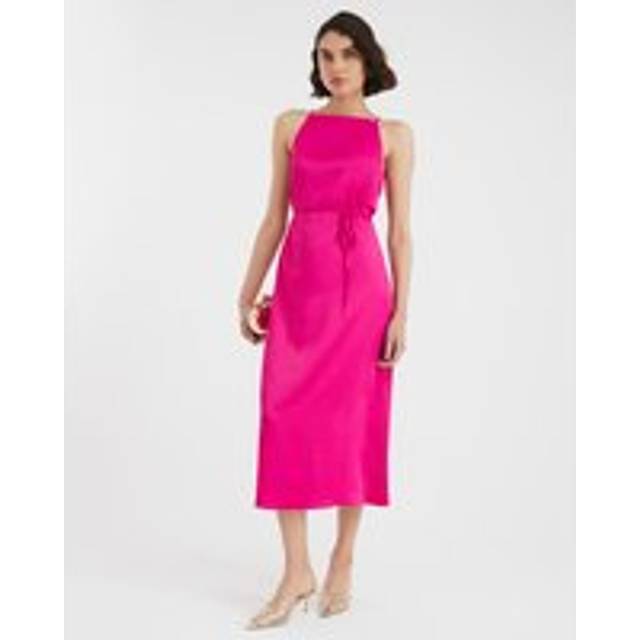 River Island Womens Pink Satin Tie Waist Slip Dress - 10
