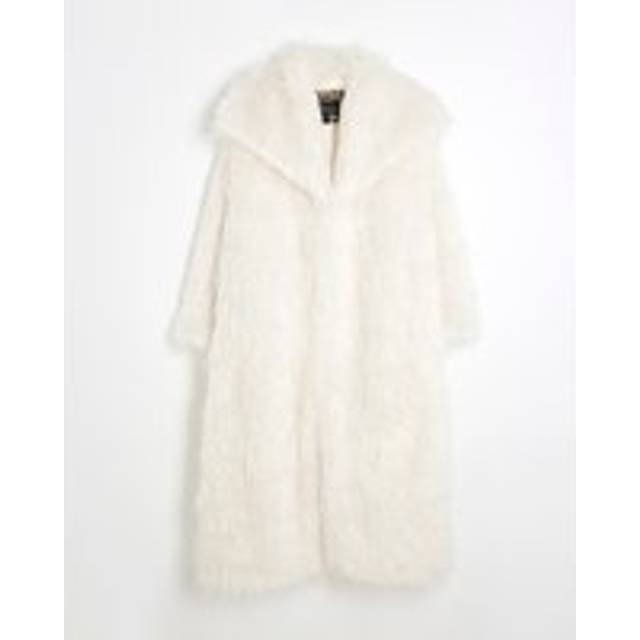 River Island Womens Plus Cream Faux Fur Maxi Coat - 20