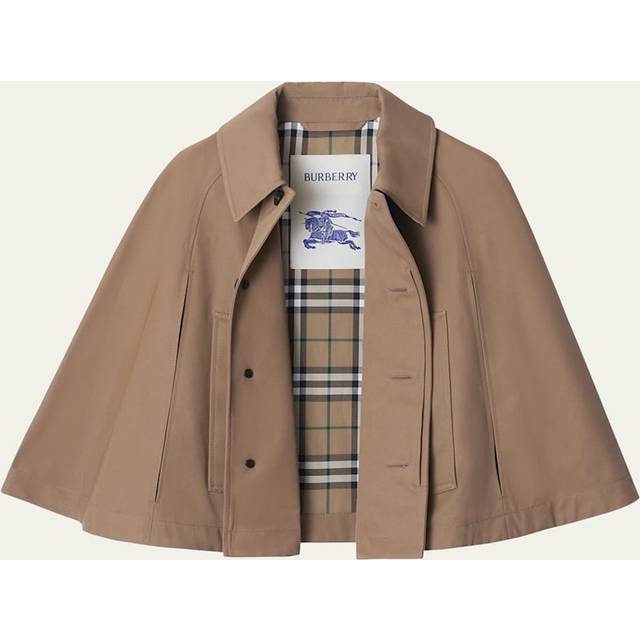 Burberry, Jacka, Dam, S, Bomull, Poncho med fickor