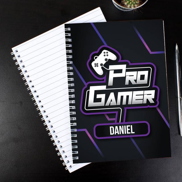 Personalised Pro Gamer A5 Notebook - Black