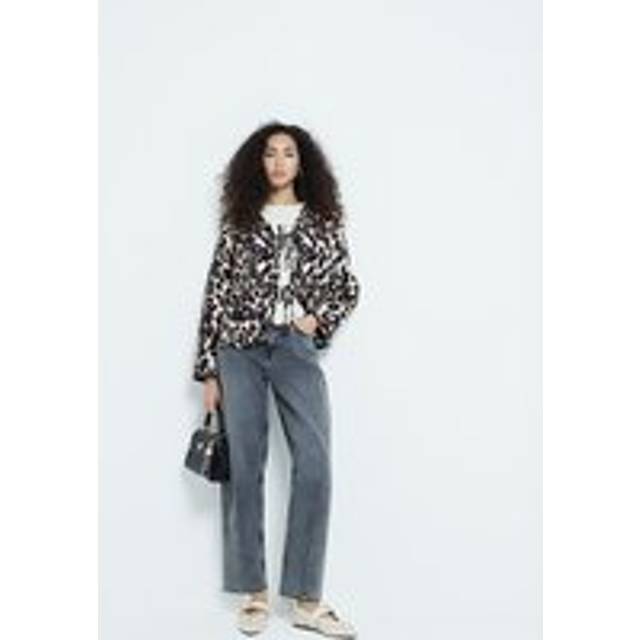 River Island Womens Brown Leopard Print Quilted Tie Front Jacket - M
