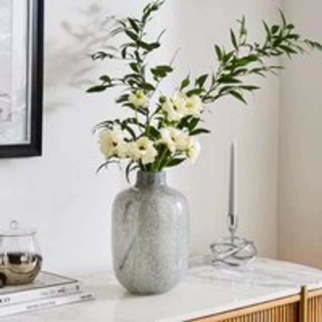 Luxe Grey Confetti Glass Vase