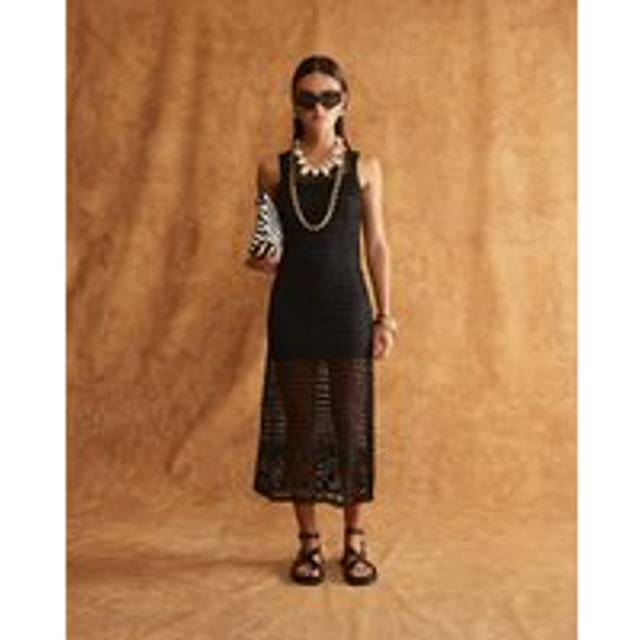 River Island Womens Black Crochet Maxi Dress